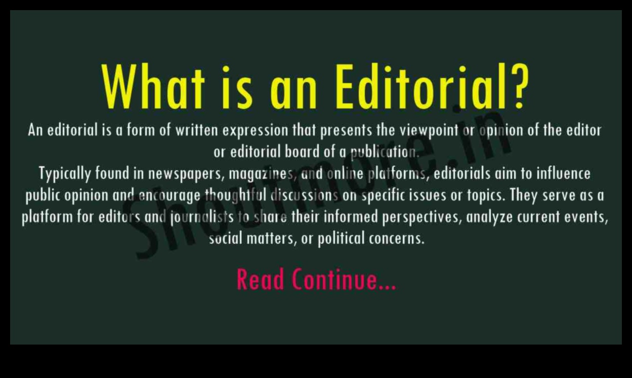 What is an Editorial 1